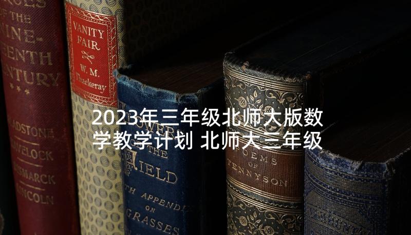 2023年三年级北师大版数学教学计划 北师大三年级上数学教学计划(优质6篇)