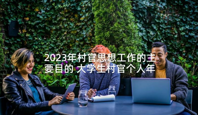 2023年村官思想工作的主要目的 大学生村官个人年终思想总结(优秀9篇)