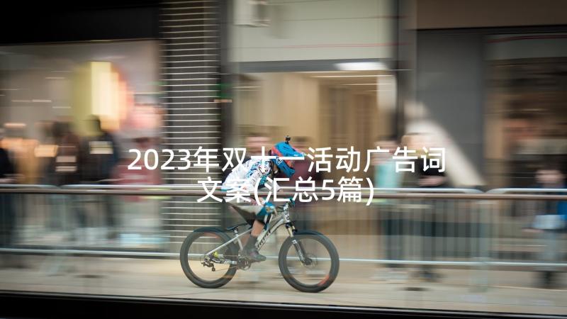 2023年双十一活动广告词文案(汇总5篇)