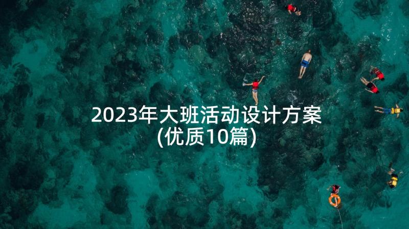 2023年大班活动设计方案(优质10篇)