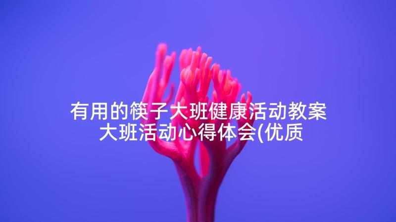 有用的筷子大班健康活动教案 大班活动心得体会(优质6篇)