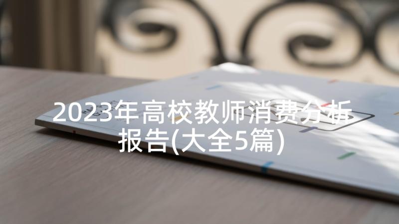 2023年高校教师消费分析报告(大全5篇)