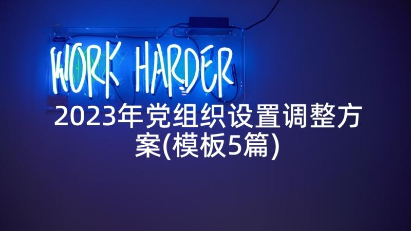 2023年党组织设置调整方案(模板5篇)