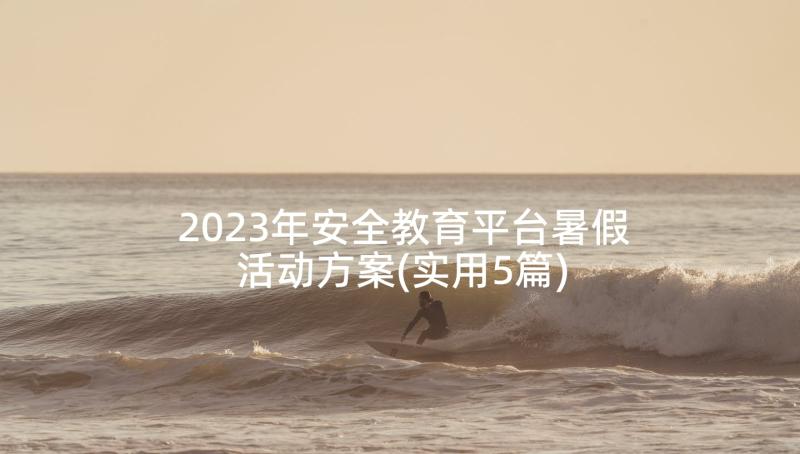 2023年安全教育平台暑假活动方案(实用5篇)