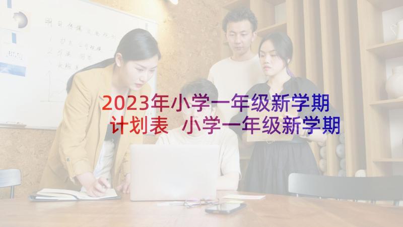 2023年小学一年级新学期计划表 小学一年级新学期计划(通用6篇)