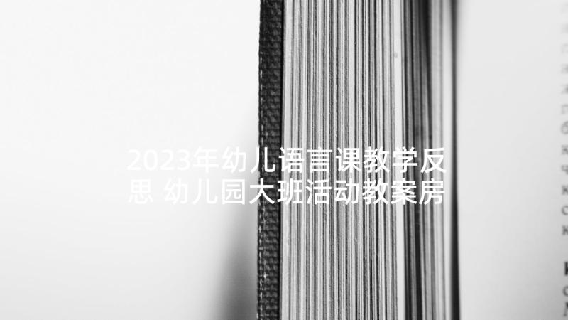 2023年幼儿语言课教学反思 幼儿园大班活动教案房子含反思(大全5篇)