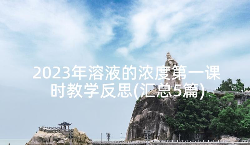 2023年溶液的浓度第一课时教学反思(汇总5篇)