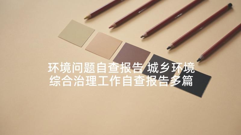 环境问题自查报告 城乡环境综合治理工作自查报告多篇(精选5篇)