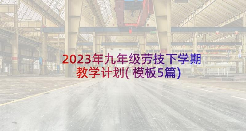 2023年九年级劳技下学期教学计划(模板5篇)