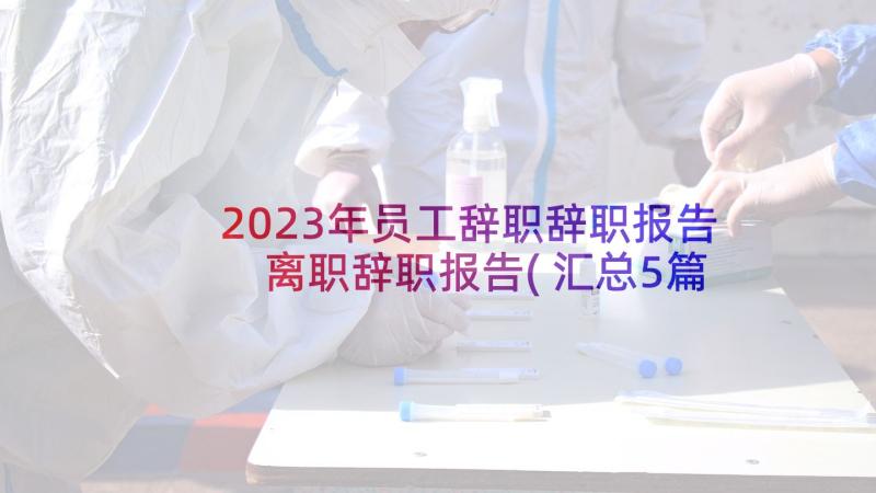 2023年员工辞职辞职报告 离职辞职报告(汇总5篇)