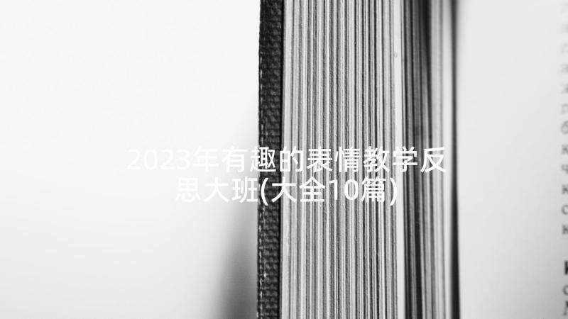 2023年有趣的表情教学反思大班(大全10篇)