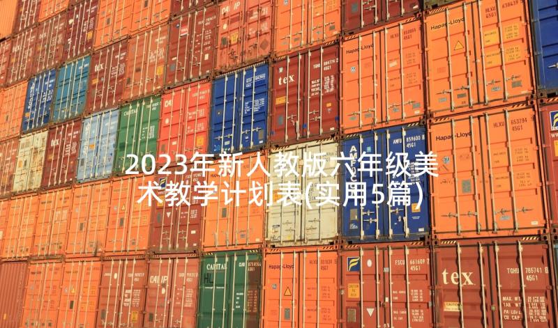 2023年新人教版六年级美术教学计划表(实用5篇)