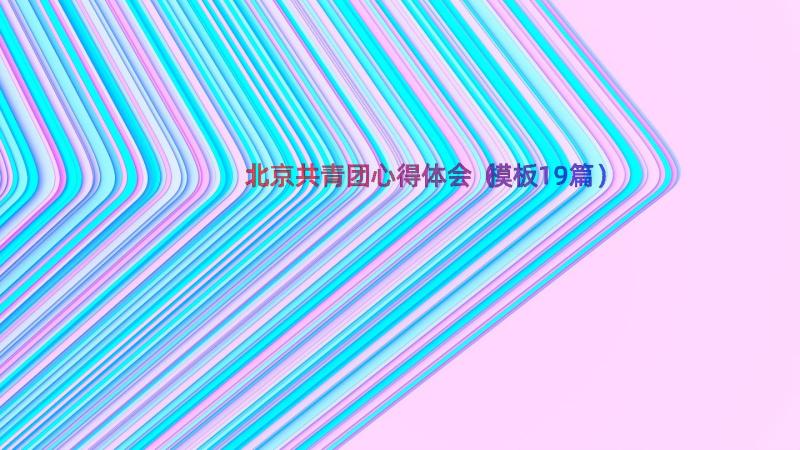 北京共青团心得体会（模板19篇）