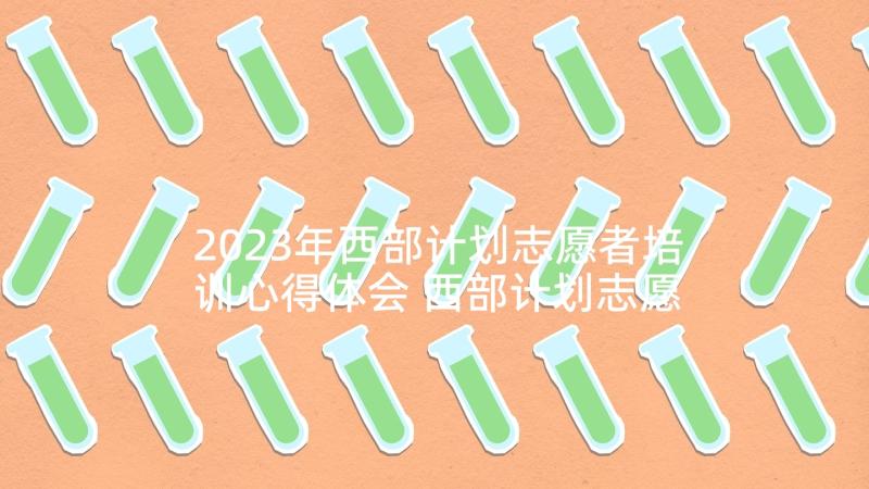 2023年西部计划志愿者培训心得体会 西部计划志愿者个人总结(实用8篇)