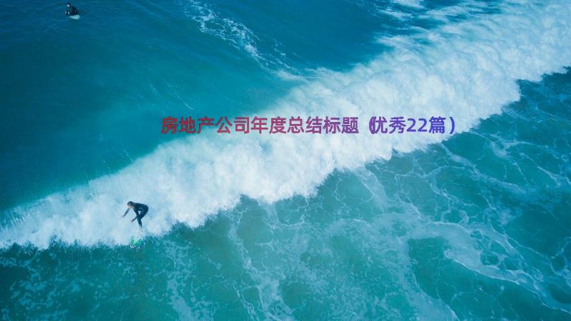 房地产公司年度总结标题（优秀22篇）