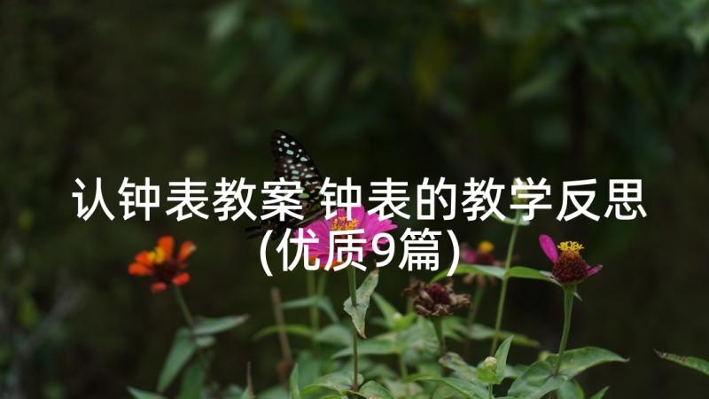 认钟表教案 钟表的教学反思(优质9篇)