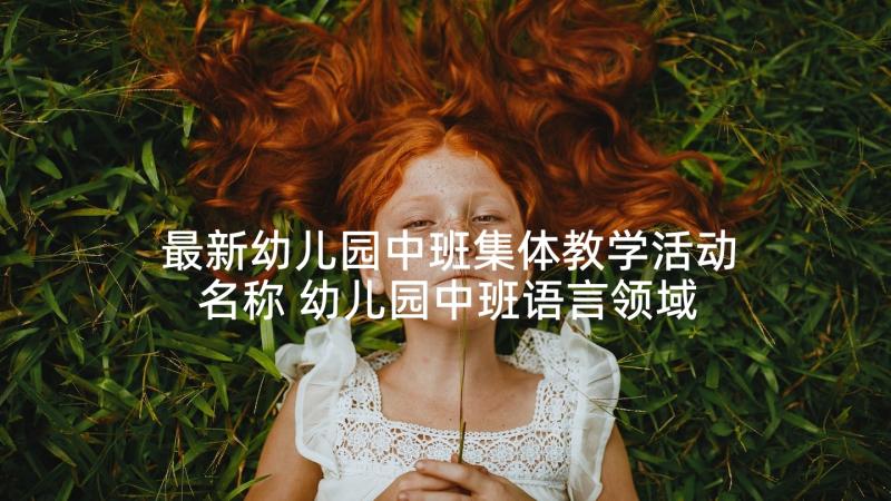 最新幼儿园中班集体教学活动名称 幼儿园中班语言领域教学活动方案(优质10篇)