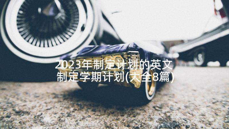 2023年制定计划的英文 制定学期计划(大全8篇)