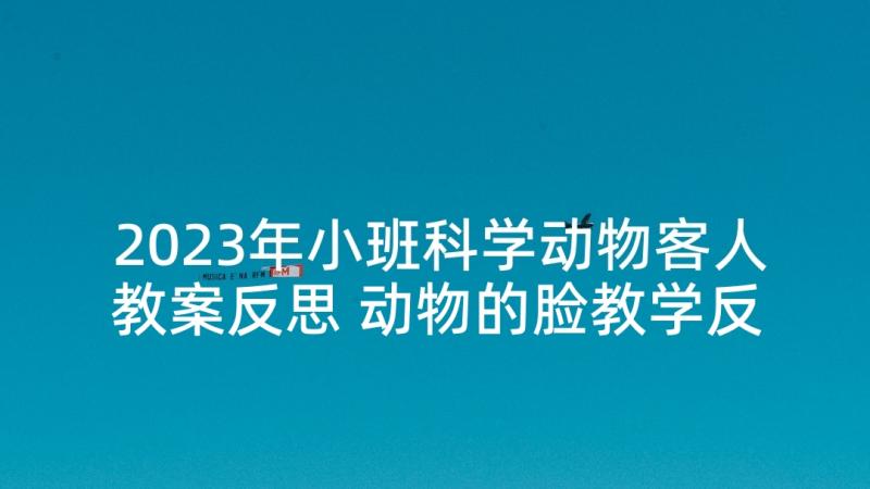 2023年小班科学动物客人教案反思 动物的脸教学反思(优质10篇)