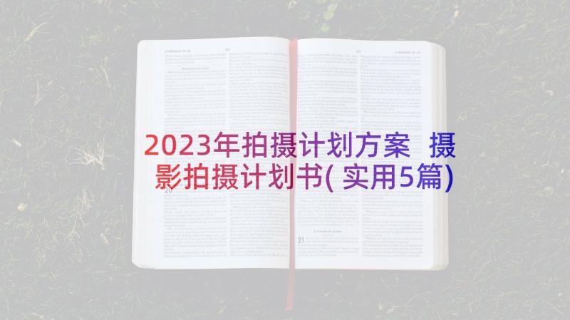 2023年拍摄计划方案 摄影拍摄计划书(实用5篇)