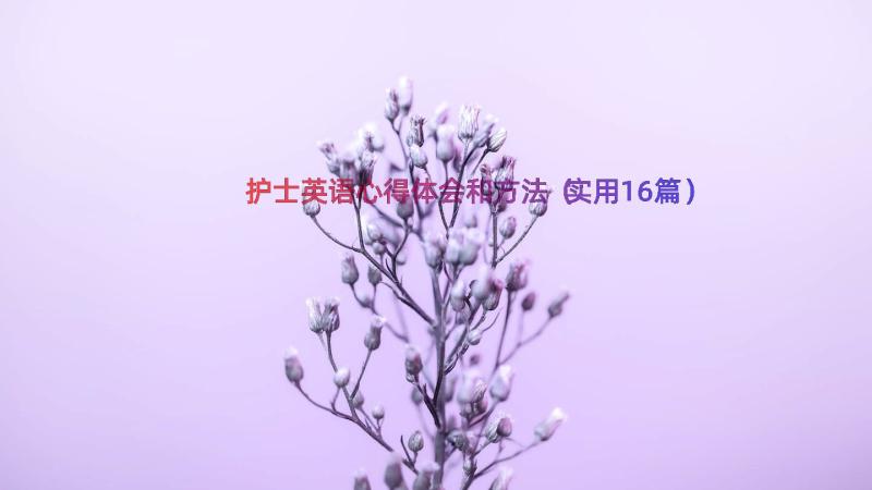 护士英语心得体会和方法（实用16篇）