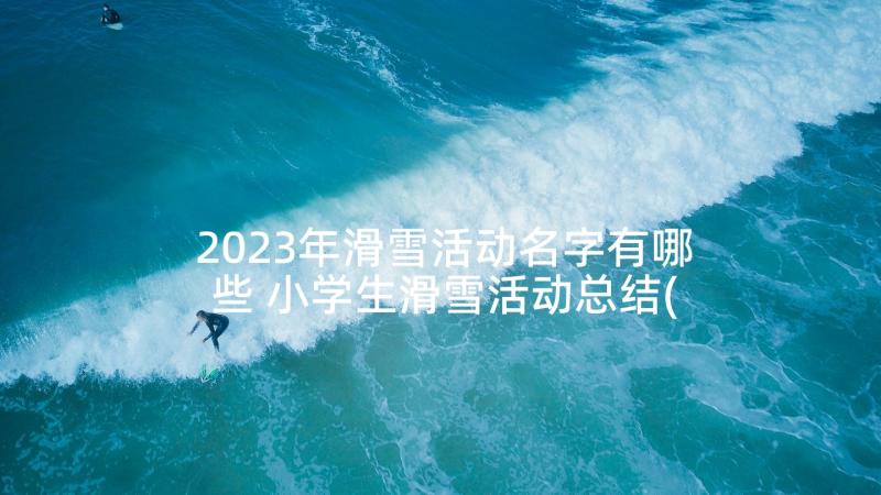 2023年滑雪活动名字有哪些 小学生滑雪活动总结(优秀5篇)