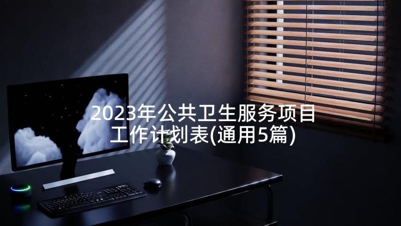 2023年公共卫生服务项目工作计划表(通用5篇)