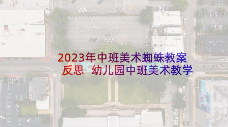 2023年中班美术蜘蛛教案反思 幼儿园中班美术教学活动方案(大全7篇)