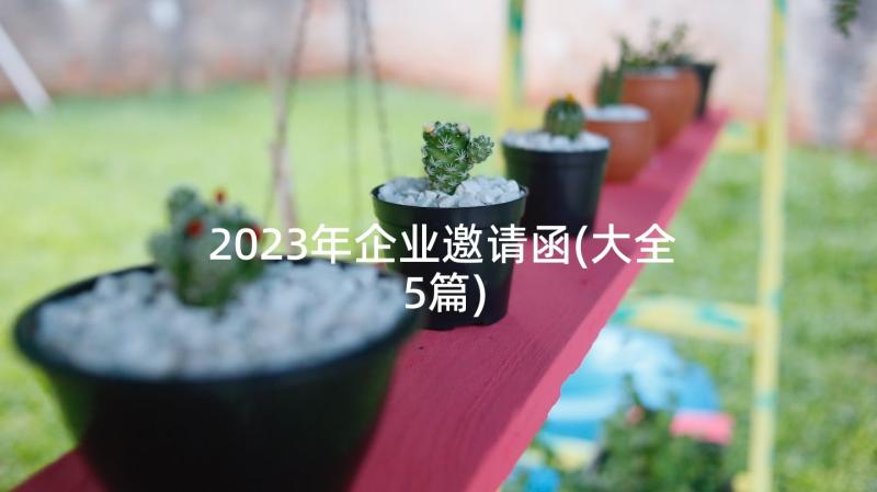 2023年企业邀请函(大全5篇)