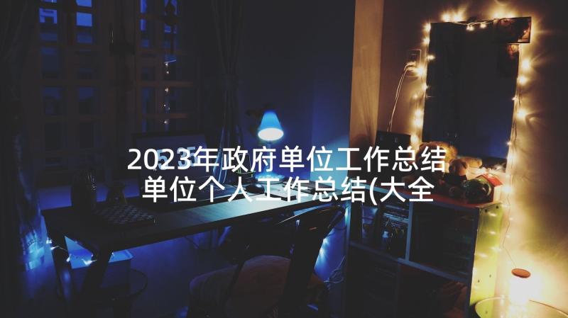 2023年政府单位工作总结 单位个人工作总结(大全5篇)