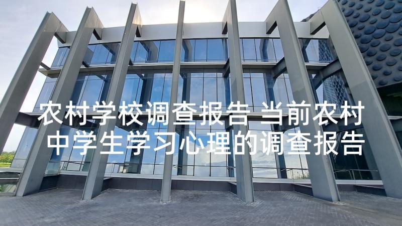 农村学校调查报告 当前农村中学生学习心理的调查报告(汇总5篇)