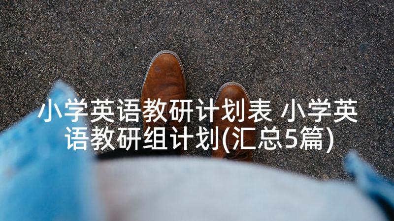 小学英语教研计划表 小学英语教研组计划(汇总5篇)