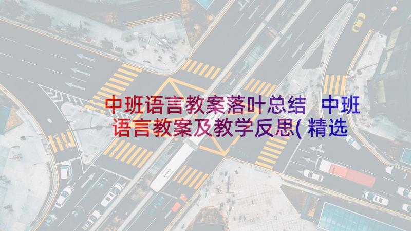 中班语言教案落叶总结 中班语言教案及教学反思(精选9篇)