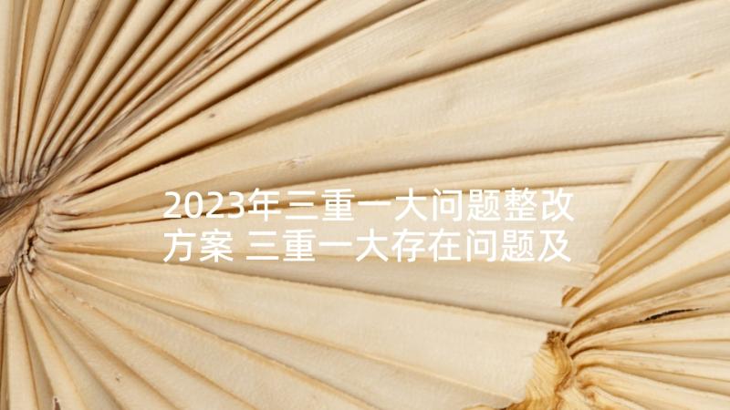 2023年三重一大问题整改方案 三重一大存在问题及整改措施(通用5篇)