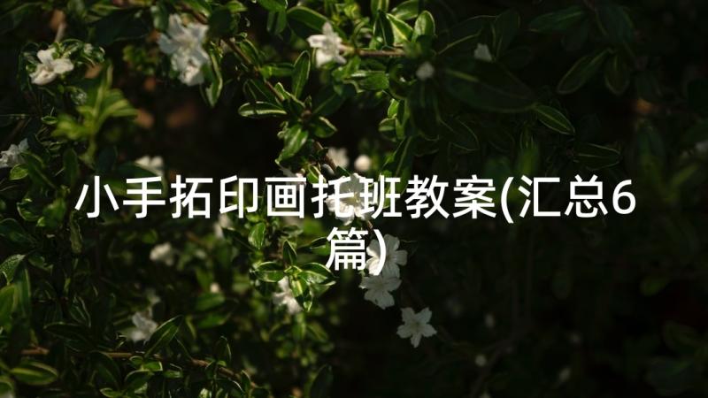 小手拓印画托班教案(汇总6篇)