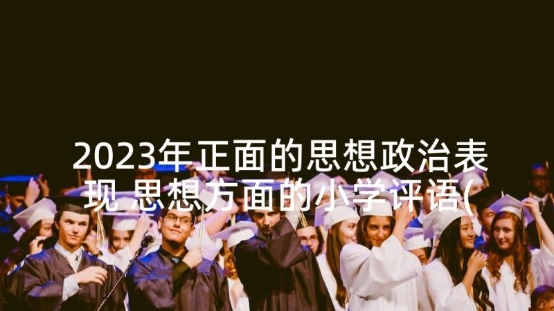 2023年正面的思想政治表现 思想方面的小学评语(优秀6篇)