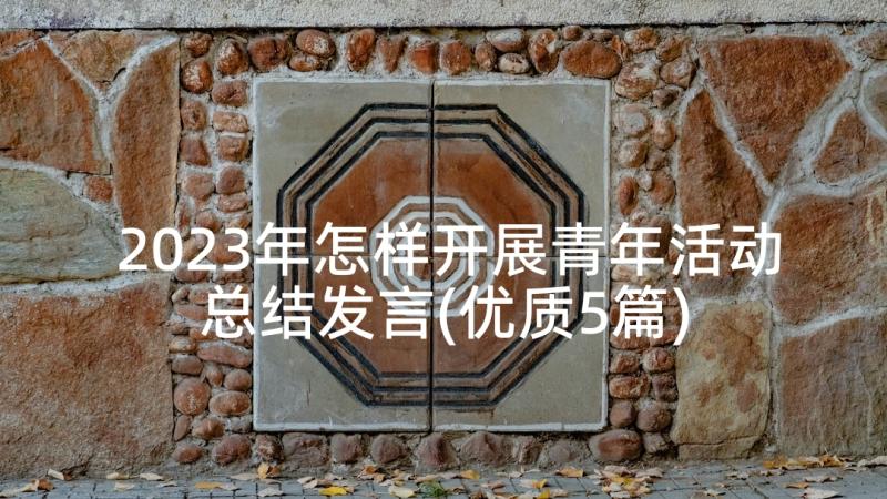 2023年怎样开展青年活动总结发言(优质5篇)