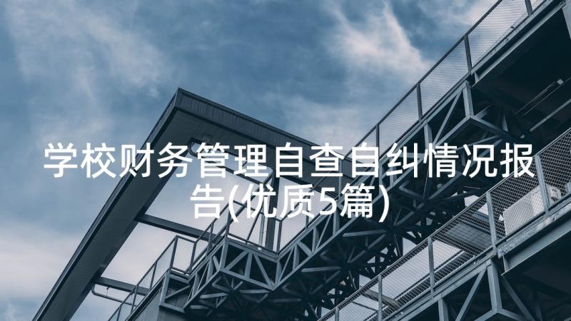 学校财务管理自查自纠情况报告(优质5篇)