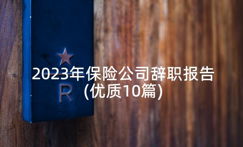 2023年保险公司辞职报告(优质10篇)