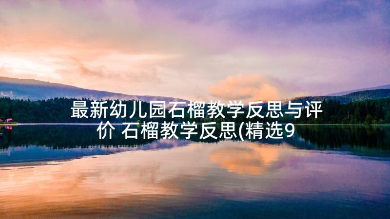 最新幼儿园石榴教学反思与评价 石榴教学反思(精选9篇)