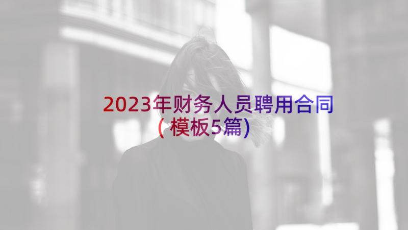 2023年财务人员聘用合同(模板5篇)