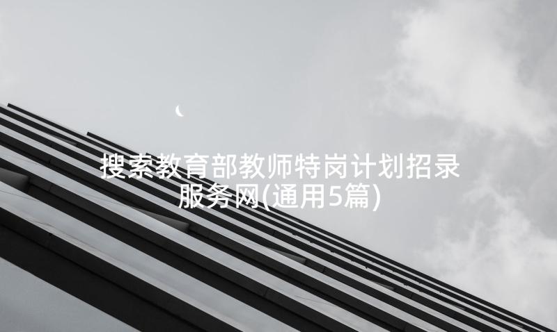 搜索教育部教师特岗计划招录服务网(通用5篇)