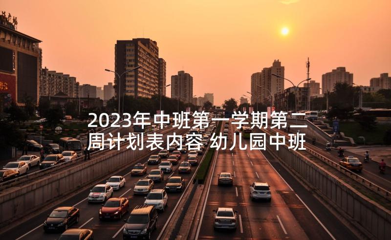 2023年中班第一学期第二周计划表内容 幼儿园中班第二学期周计划文档(通用5篇)