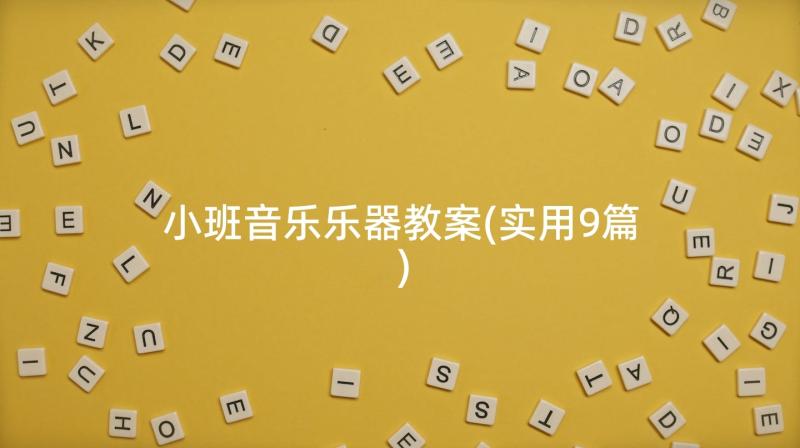 小班音乐乐器教案(实用9篇)