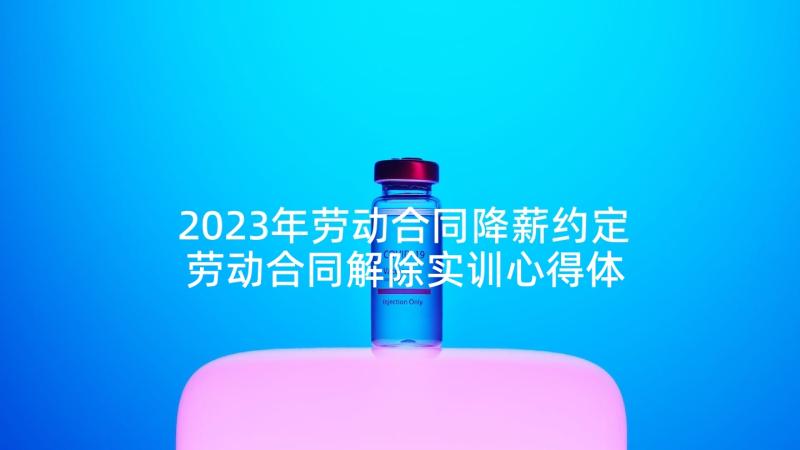 2023年劳动合同降薪约定 劳动合同解除实训心得体会(模板8篇)