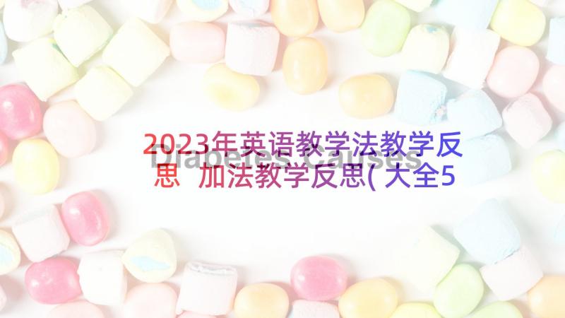 2023年英语教学法教学反思 加法教学反思(大全5篇)