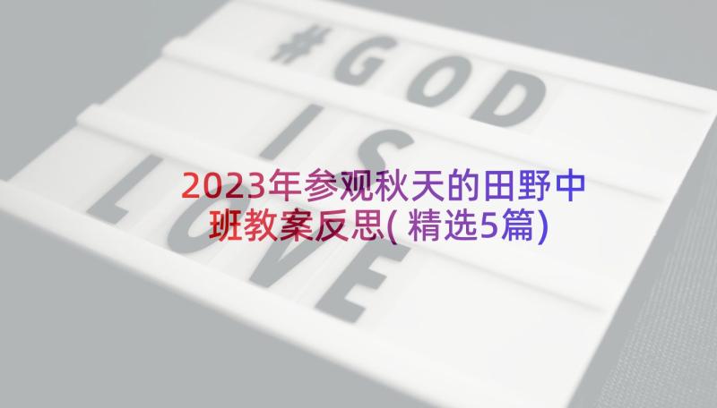 2023年参观秋天的田野中班教案反思(精选5篇)