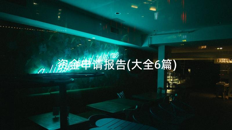 资金申请报告(大全6篇)