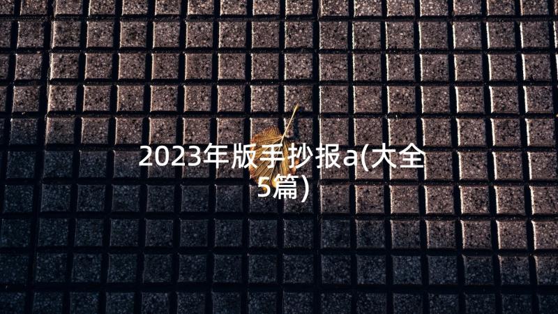 2023年版手抄报a(大全5篇)