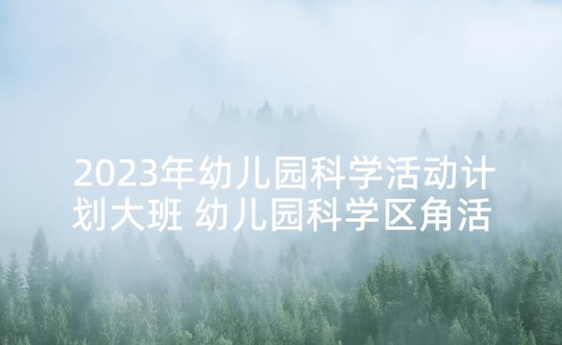 2023年幼儿园科学活动计划大班 幼儿园科学区角活动方案(优秀5篇)